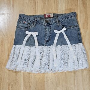 Boho Skirt with White Lace